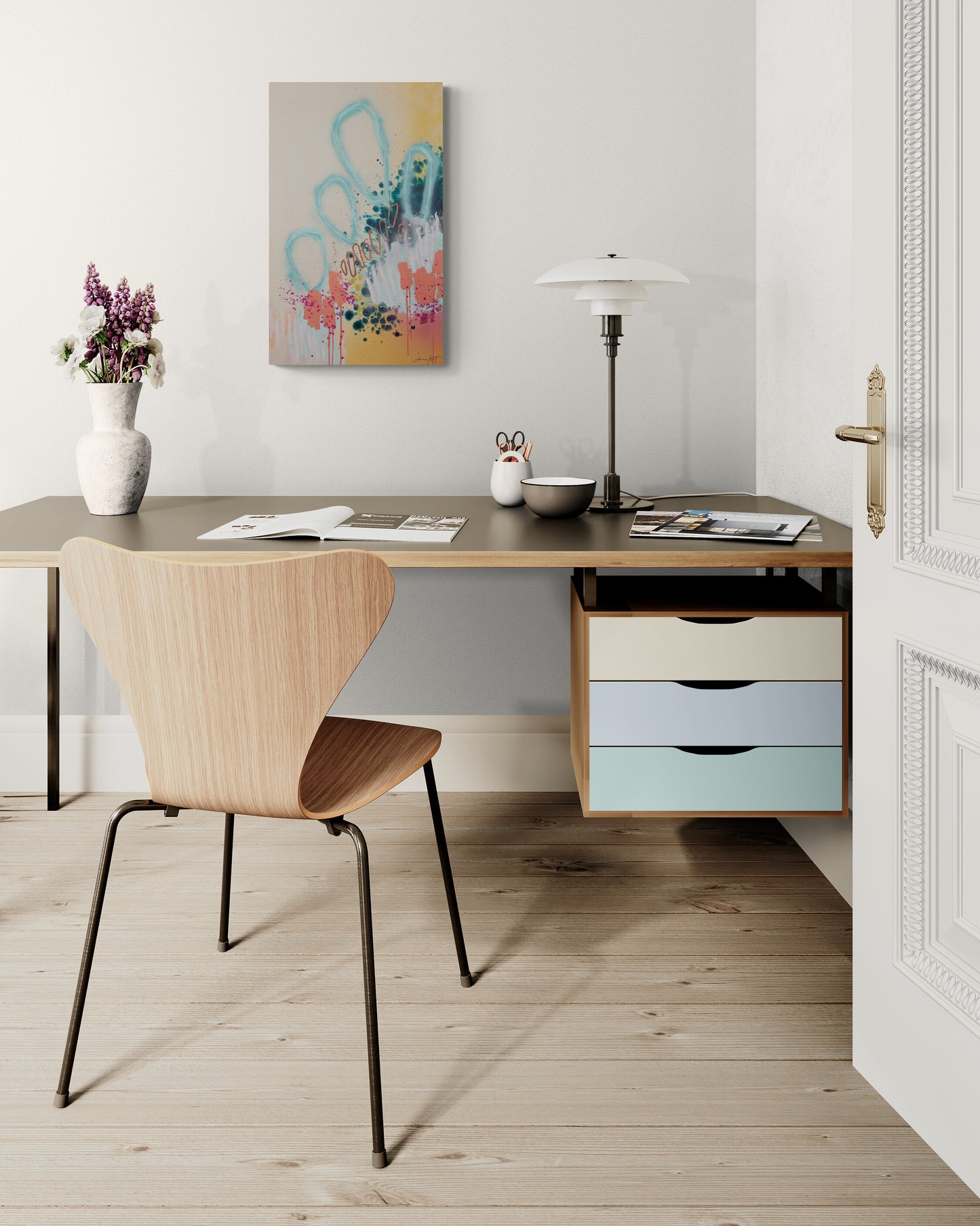 "Drinking Water And Minding My Business" Stretched Canvas Prints