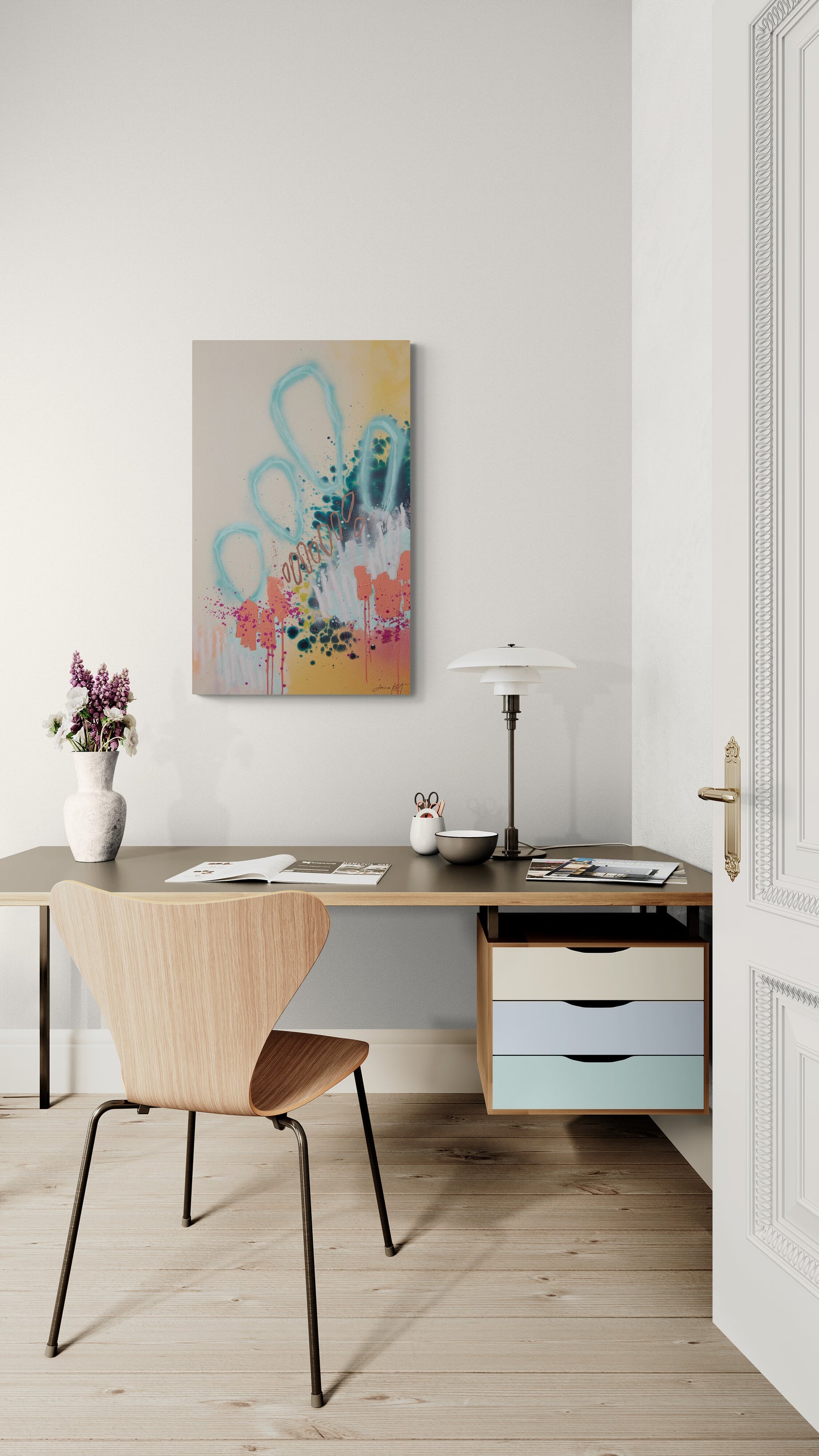 "Drinking Water And Minding My Business" Stretched Canvas Prints