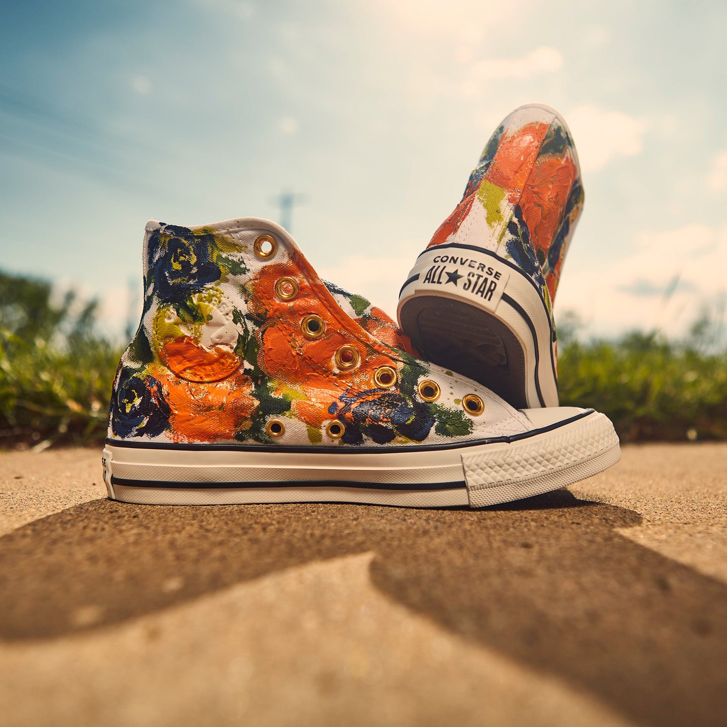 Floral Painted Custom Order Converse Sneakers